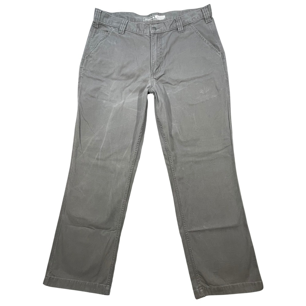 Carhartt Grey Relaxed Fit Canvas Rugged Flex Work Pants Mens 36x30 102291-039